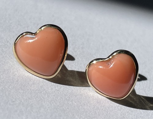 Orecchini cuore corallo - orecchini,