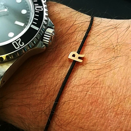 Bracciale con iniziale uomo - bracciale,